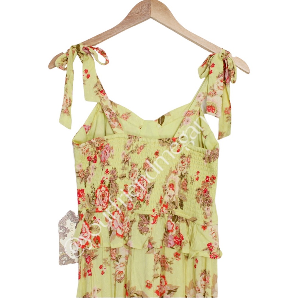 BOG Collective Chartreuse Ladies of the Canyon Midi Dress - Picture 6 of 12